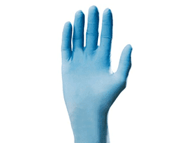 gant-nitrile poudré bleu